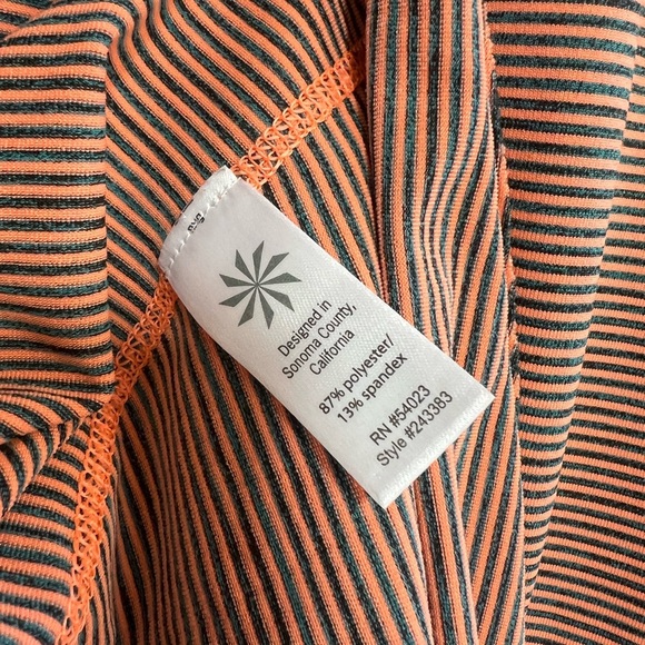 Athleta Long Sleeve Knit Athletic Top Orange and Blue Stripe, size Small - Picture 6 of 8